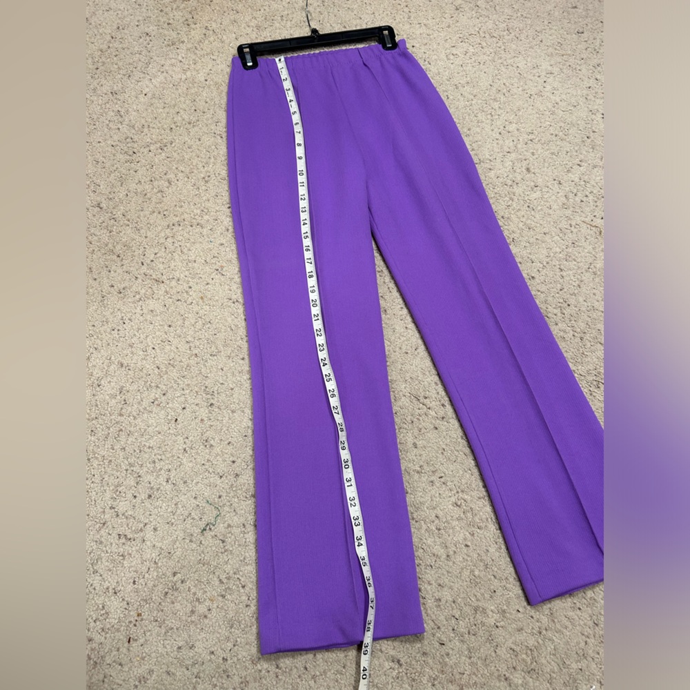 Pants Beverley of California size 10 purple elastic waist stretch pants - Picture 3 of 7